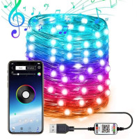 Led гірлянда c bluetooth та керуванням зі смартфона +10м/100Led на мідному дроті Крапля роси 7953