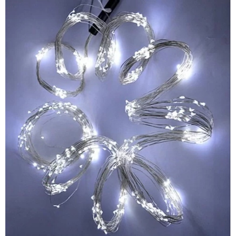 Led гірлянда крапля роси "Хвіст", USB, пульт 2м, 400 LED, холодний білий THL-24-50