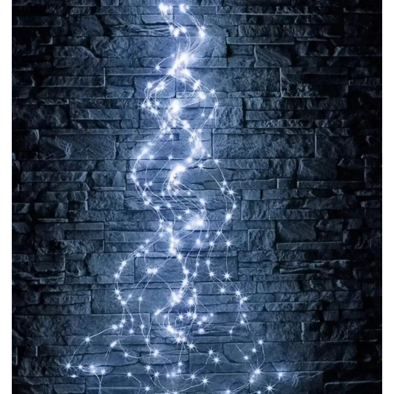 Led гирлянда капля росы "Хвост", USB, пульт 2м, 400 LED, холодный белый THL-24-50