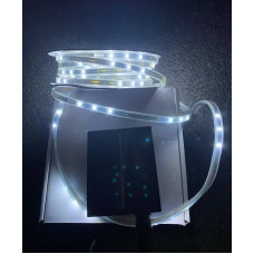 Led гірлянда вулична, 10 метрів із сонячною панеллю, холодний білий THL-24-60