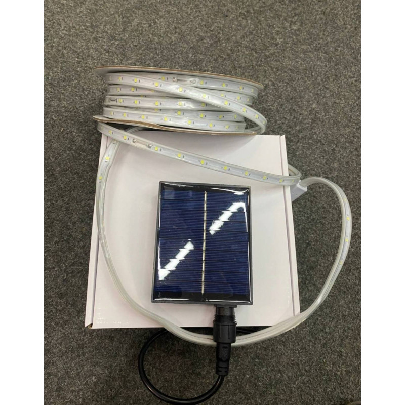 Led гірлянда вулична, 10 метрів із сонячною панеллю, холодний білий THL-24-60