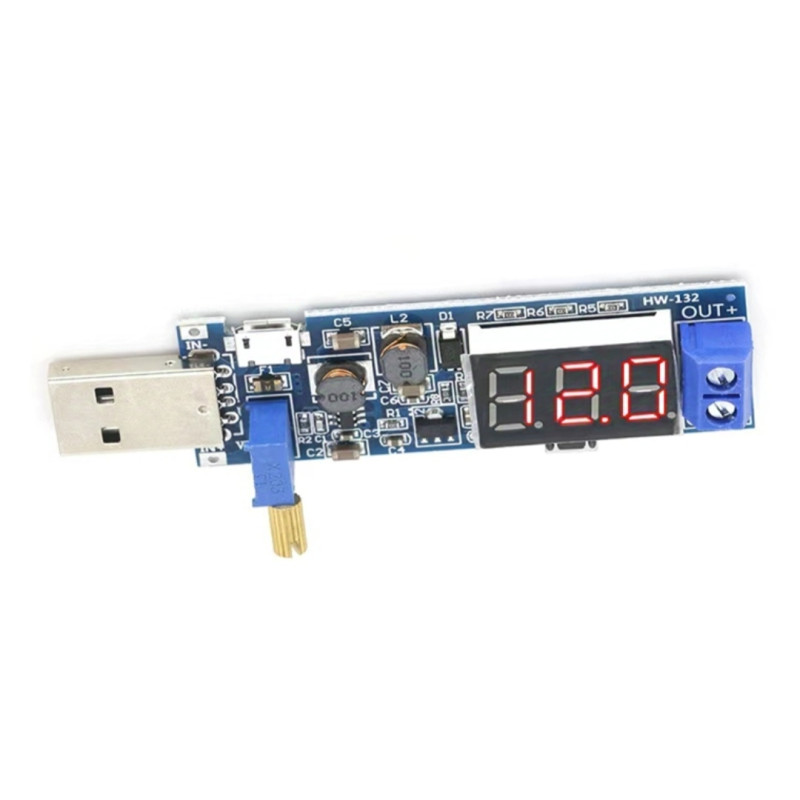 Повышающий/понижающий стабилизатор с USB и вольтметром WX-6423