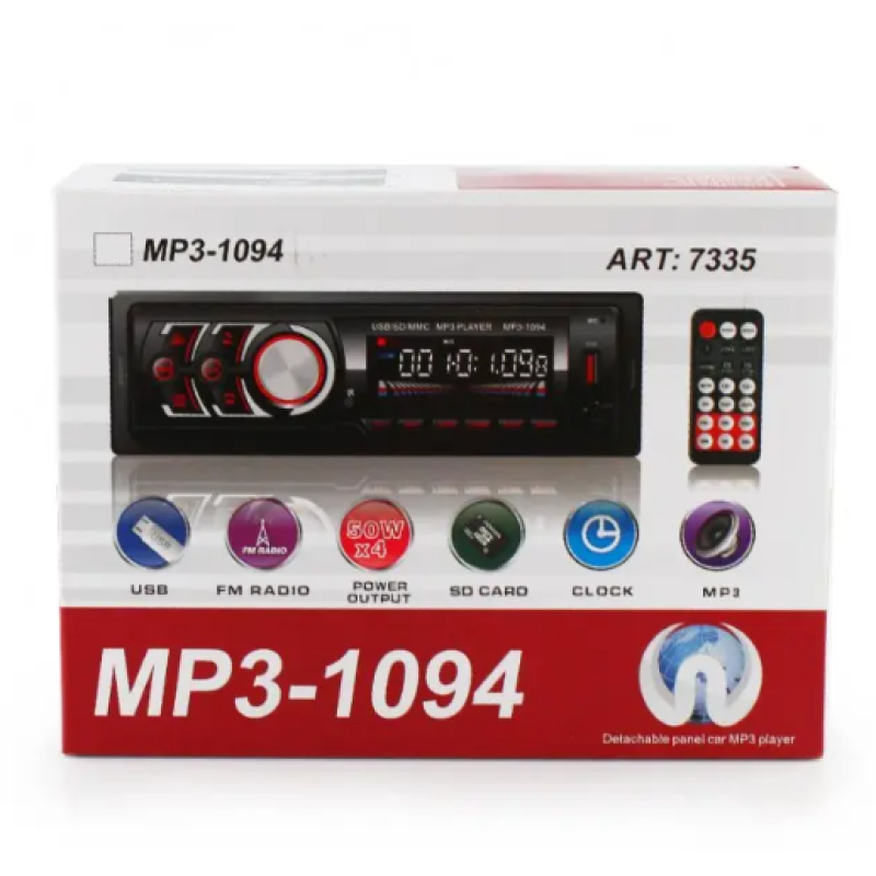Автомагнитола MP3 1094 BT съемная панель ISO cable- Замовити за ціною 825 грн.