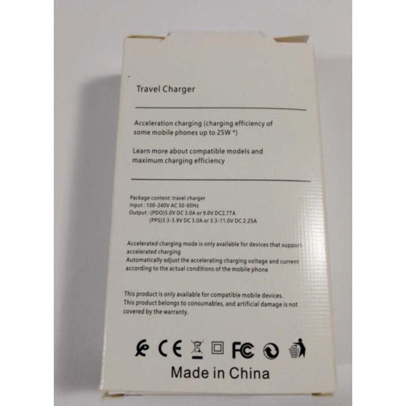 Зарядний пристрій USB-C 25W PD Type-C 5V3A, - 9V2.77A 9173