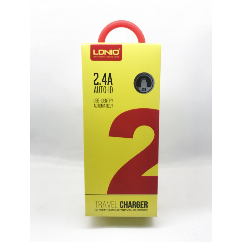 Мережевий зарядний пристрій LDNIO A2203 (2.4A / 2 USB порти + кабель iPhone)- Замовити за ціною 317 грн.