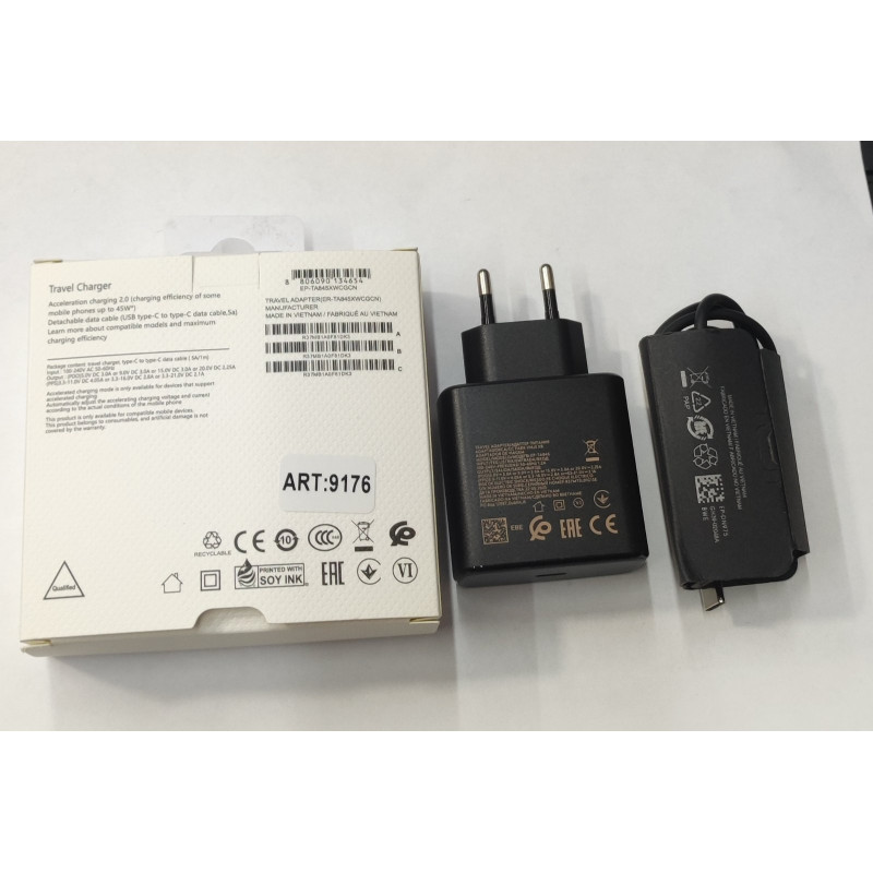 Зарядное устройство 45W Type-C, с кабелем Type-C 9176