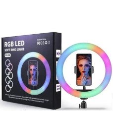 Кольцевая светодиодная лампа RGB MJ-26, 26 см (1 держатель)