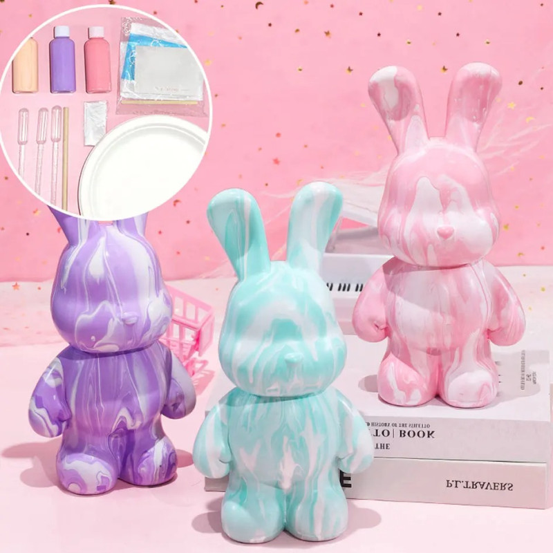 Набор для творчества "Кролик" Fluid Rabbit (23 см) + 3 цвета красок