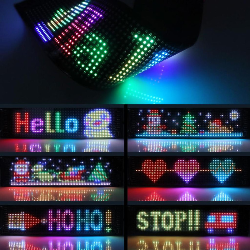 Гибкий светодиодный экран 192 × 1330мм LED Matrix Panel APP WiFi RGB- Замовити за ціною 3661 грн.