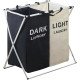 Кошик для білизни складаний на 2 секції (Dark, Light) 61см*57см*35см