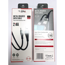Кабель в обплітанні ZPX ZX-83 USB - Type-C з підтримкою швидкого заряджання 2.4A