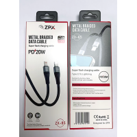 Кабель оплетки ZPX ZX-85 Type-C - Lightning з підтримкою швидкої зарядки PD 20W
