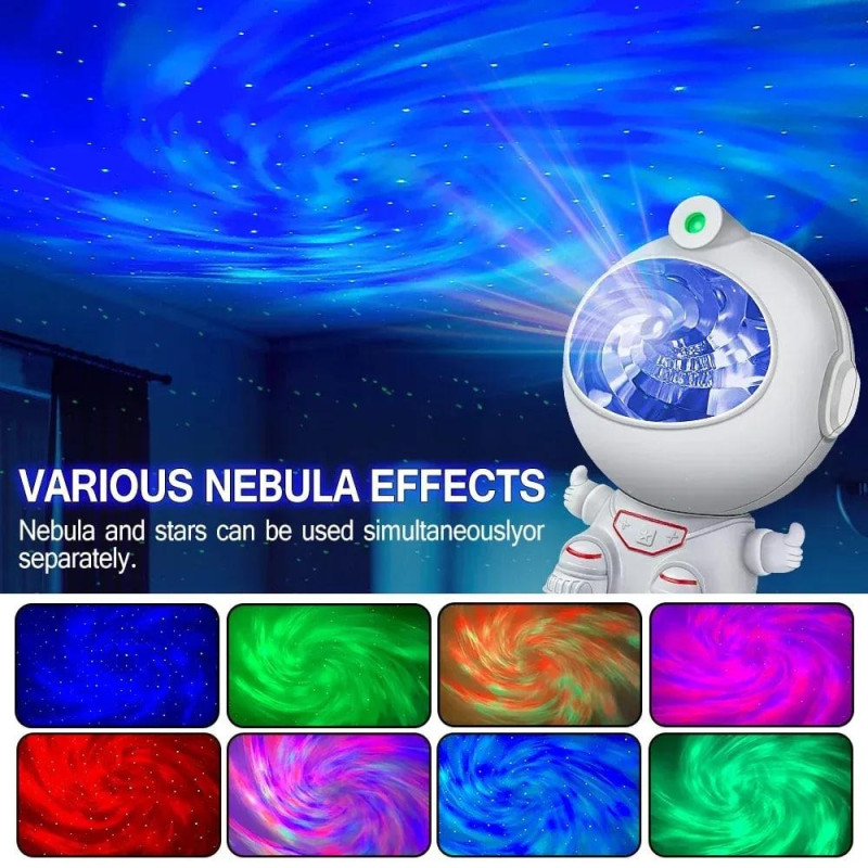 Лазерный ночник-проектор ASTRONAUT NEBULA PROJECTOR в виде космонавта с пультом- Замовити за ціною 317 грн.