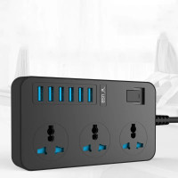 Мережевий фільтр (подовжувач) на 3 розетки та 6 USB AR-CP02