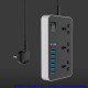 Мережевий фільтр (подовжувач) на 3 розетки та 6 USB AR-CP02