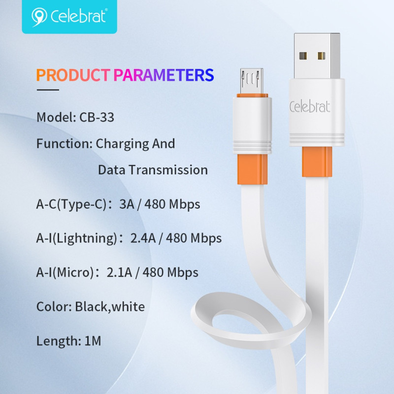 Кабель USB - USB-C CB 33 CELEBRAT 9898