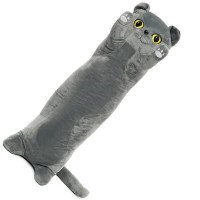 Мягкая игрушка Кот Батон британец, 110 см, серый