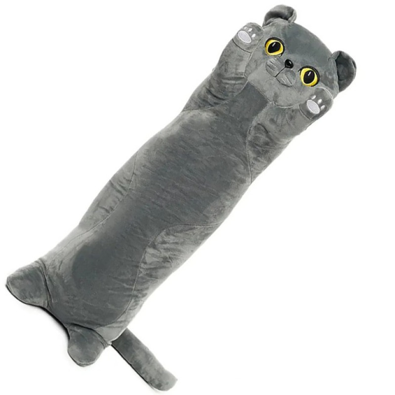 Мягкая игрушка Кот Батон британец, 90 см, серый