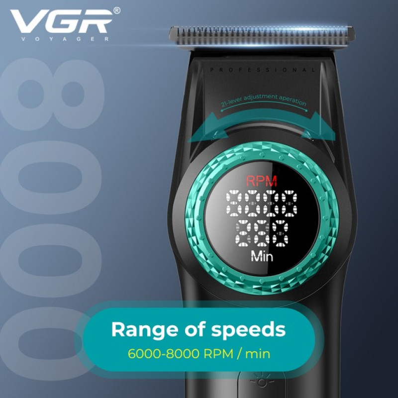 Тример для стрижки VGR V-977 з LED-дисплеєм та регулюванням потужності
