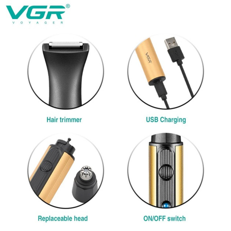 Тример для носа та вух VGR V-626, 2 в 1