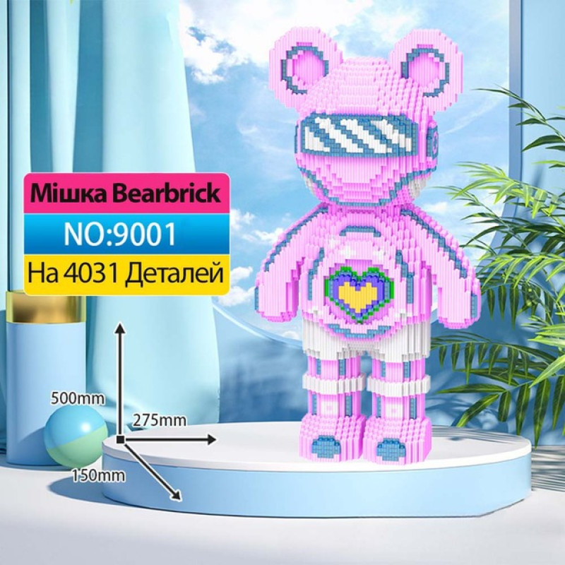 Конструктор Magic Blocks Bearbrick 9001 (4031 деталей, высота 50 см)