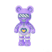 Конструктор Magic Blocks Bearbrick 9004 (4031 деталь, 50 см, фіолетовий), що світиться.
