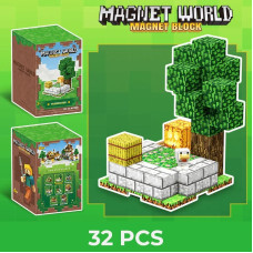 Магнітний конструктор "Magnet World" T 9902, 32 деталі (в стилі Minecraft)