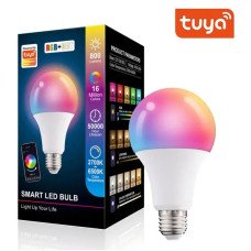 Умная светодиодная лампочка Tuya RGB с управлением цветом и пультом (B22 / E27, 10 Вт)
