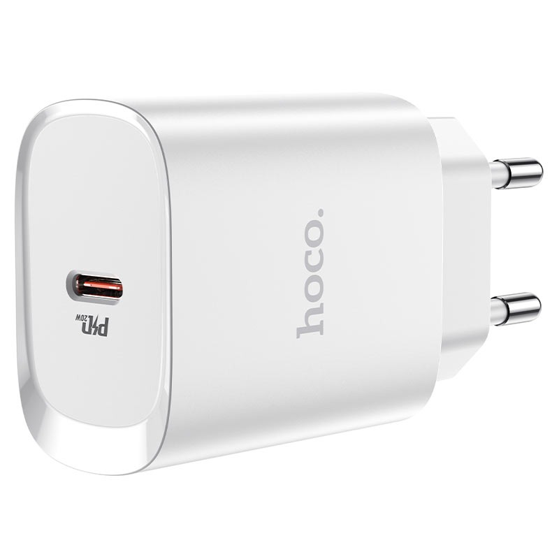 Сетевое зарядное устройство Hoco N14, PD 20W, с кабелем Type-C to Lightning- Замовити за ціною 253 грн.