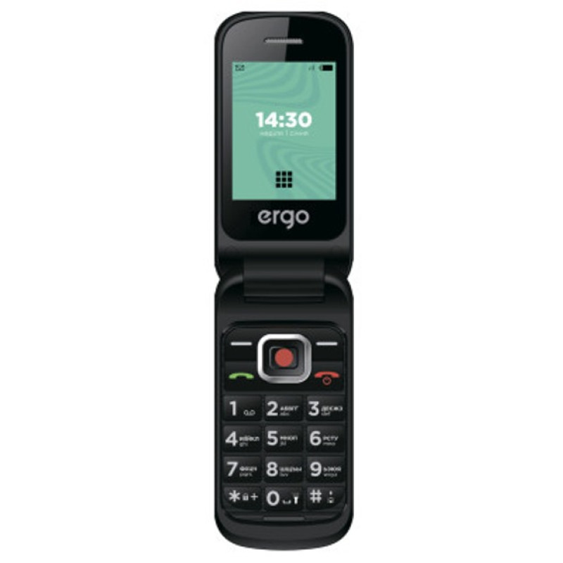Мобільний телефон ERGO F241 Dual Sim Black, розкладачка