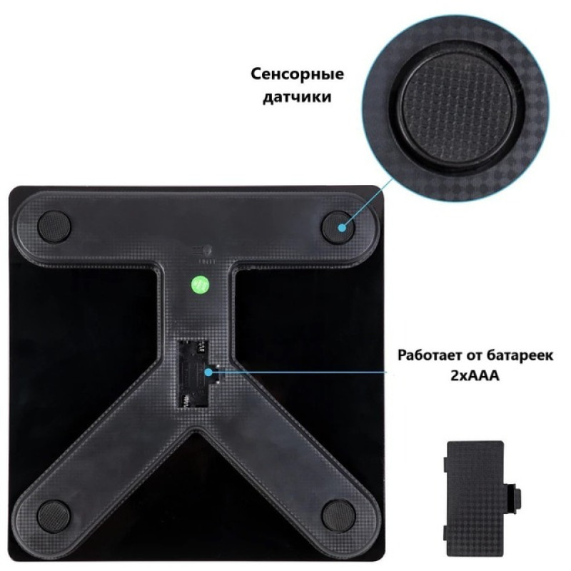 Смарт-весы Scale One с синхронизацией по Bluetooth, 13 параметров.- Замовити за ціною 288 грн.
