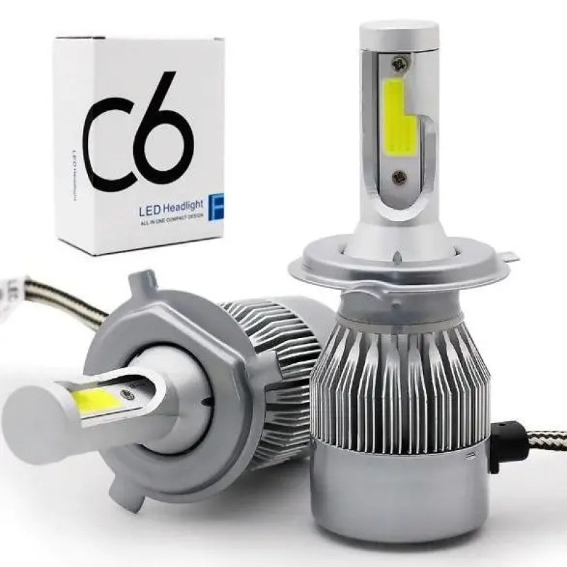 Світлодіодні LED лампи C6 із цоколем H4