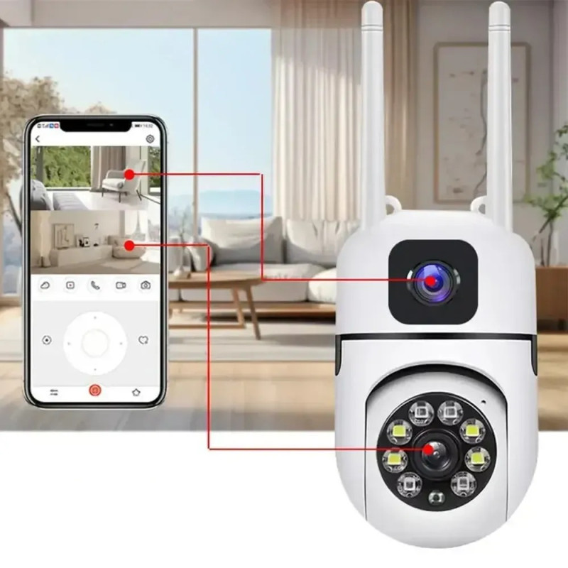 IP-камера відеоспостереження Dual Lens V11 8 МП, 4K, Wi-Fi,