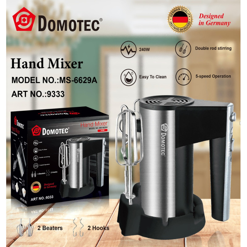 Ручний міксер Domotec MS-6629A, 240 Вт- Замовити за ціною 581 грн.