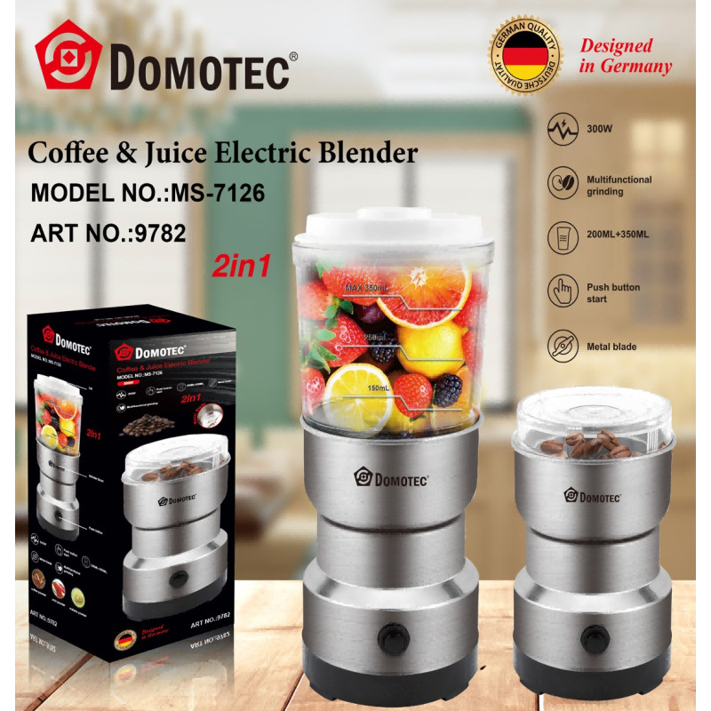 Электрический блендер-кофемолка Domotec MS-7126 2в1- Замовити за ціною 495 грн.