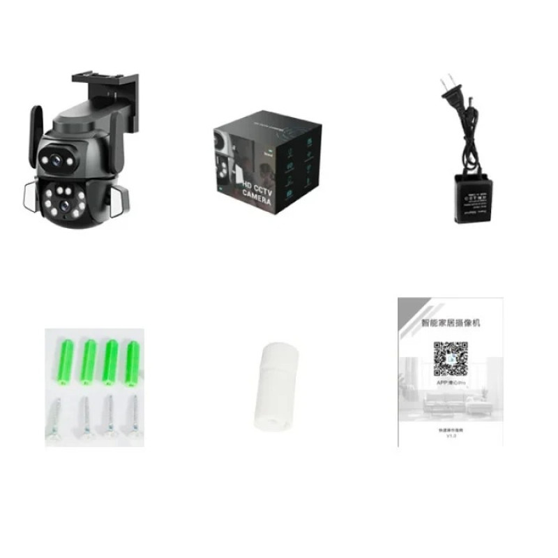 IP-камера Wi-Fi DOUL CAM Q821 APP CareCamPro, 4 МП, з двома об'єктивами