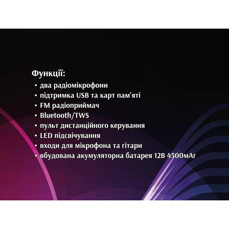 Акустическая переносная колонка ZXX-5550 80Вт 2x8"
