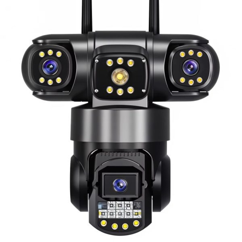 Wi-Fi IP-камера с 3 объективами (APP V380/V380Pro, PTZ, IP66)