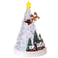 XMAS Новорічний нічник «Ялинка з Санта-Клаусом» WDL-24080A (32 см)