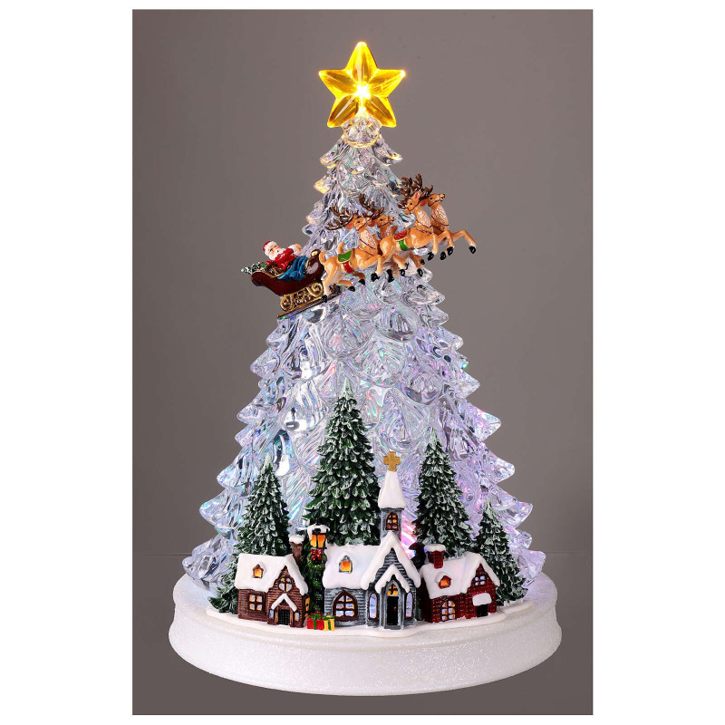 XMAS Новорічний нічник «Ялинка з Санта-Клаусом» WDL-24080A (32 см)