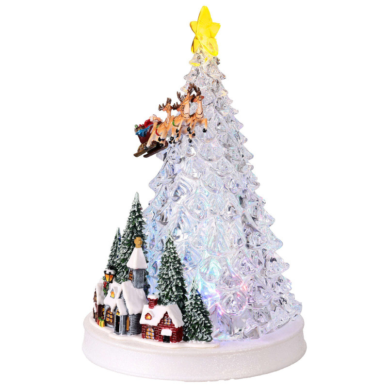 XMAS Новогодний ночник «Ёлка с Санта-Клаусом» WDL-24080A (32 см)- Замовити за ціною 2673 грн.