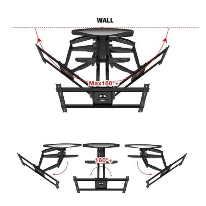 Поворотне настінне кріплення для ТБ 55&ndash;85" V-Star S65