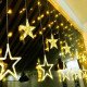 Гірлянда штора зі зірками, 4×0.8 м, тепле жовте світло, з конектором- Замовити за ціною 387 грн.