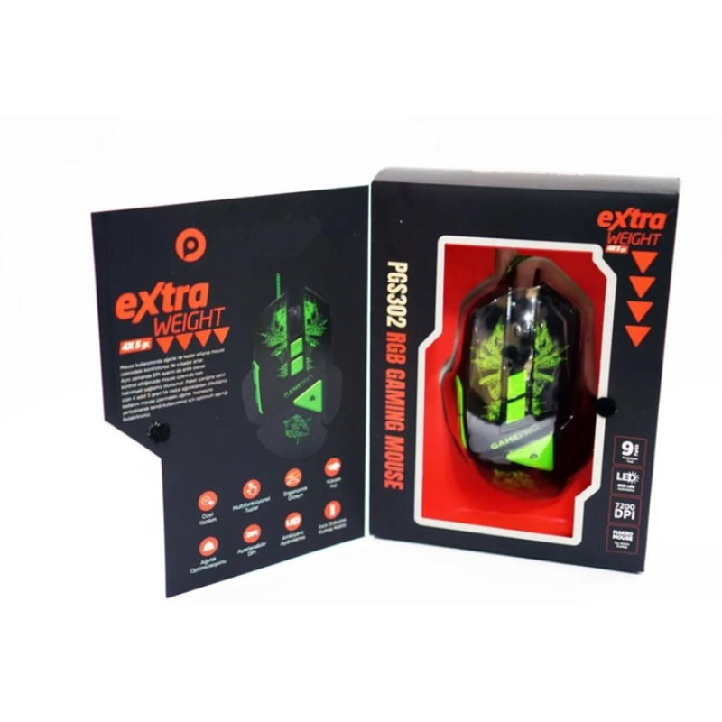 Игровая проводная мышь PGS 302 с RGB-подсветкой- Замовити за ціною 443 грн.