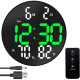 Електронний настінний годинник DS-3813L, 26 см, LED, чорний
