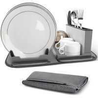 Сушилка для посуды с ковриком и поддоном Scalable Drain Rack