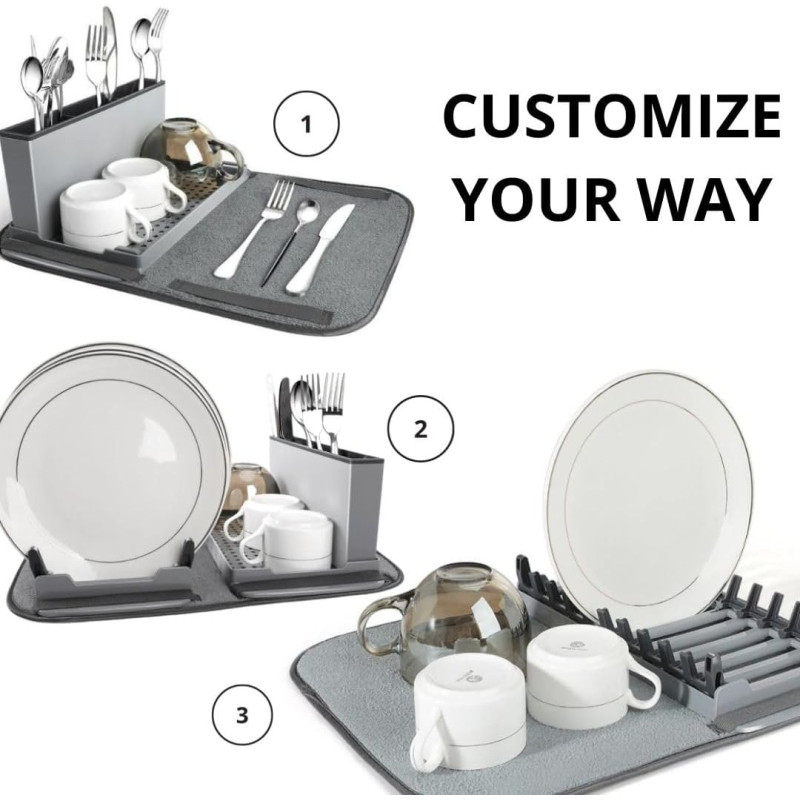 Сушарка для посуду з килимком та піддоном Scalable Drain Rack