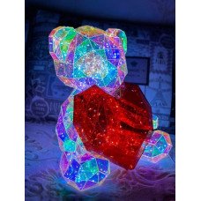 Нічник 3D «Ведмедик з серцем», голографічний ефект, USB (17×14 см)