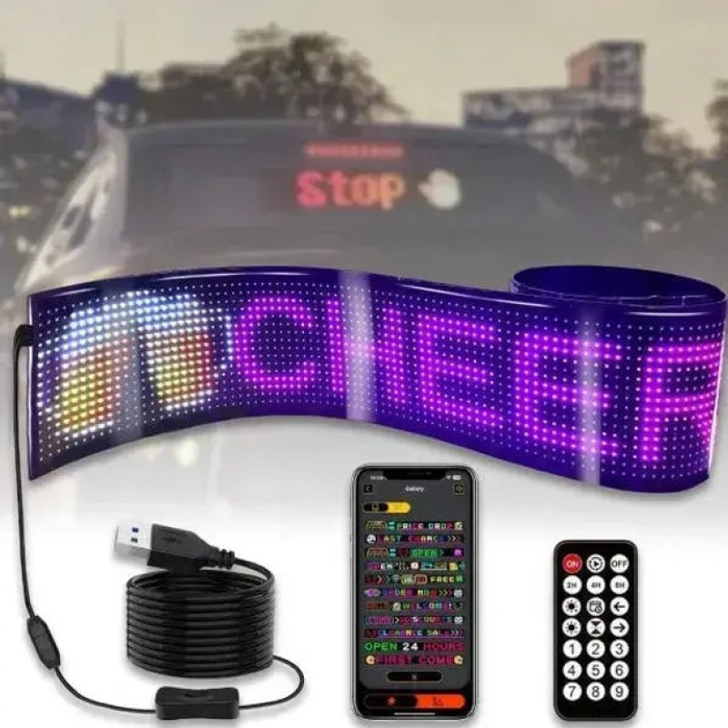 Світлодіодний гнучкий дисплей LED Matrix Panel, водонепроникний, 192×1762 мм (16×192)