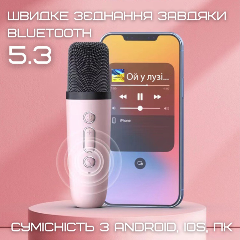 Портативна колонка K19-2 з двома бездротовими мікрофонами